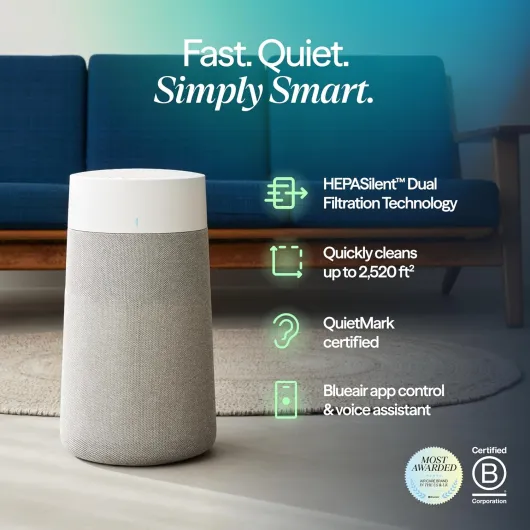 Blue Max 3450i Smart WiFi Air Purifier Alexa Enabled,HEPASilent Combination Filter Up To 103m² Rooms Removes 99.97% Pollen,Dust,Mould,Bacteria, Viruses,Activated Carbon Reduces VOCs,Odours Large Room