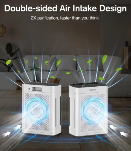 TENKER Air Purifier for Home with Dual HEPA & PM2.5 Sensor, CADR 300 m³/h