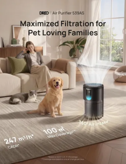 Air Purifier for Pets, Ultra Quiet Air Purifiers for Bedroom, 3 in 1 HEPA-Grade Filtration in Sleep Mode Captures 99.97% Pet Hair Dander Odors Dust Pollen Smoke, PM2.5 Sensor Black-pet