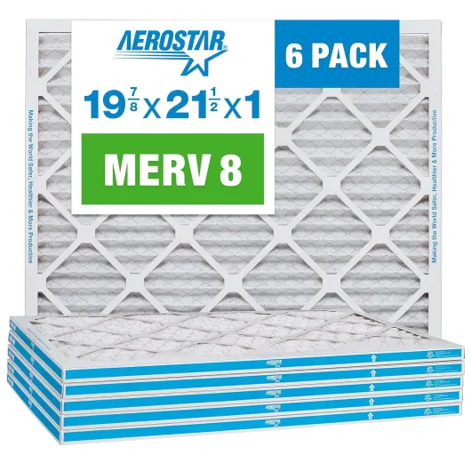 19.875x21.5x1 MERV 8 - 6 Count - High Efficiency Pleated HVAC, Furnace & Air Conditioner Filters - Removes Dust, Lint, Mold & Allergy-Causing Pollen 6 PACK MERV 8 Standard