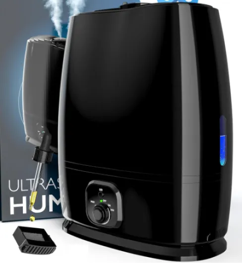 6L Humidifiers for Bedroom, Quiet 50HR Runtime No-Filter Supersized Cool Mist Humidifier Large Room for Whole House, Plants, Baby Nursery, Allergies, Dry Skin, Congestion, Indoor Black