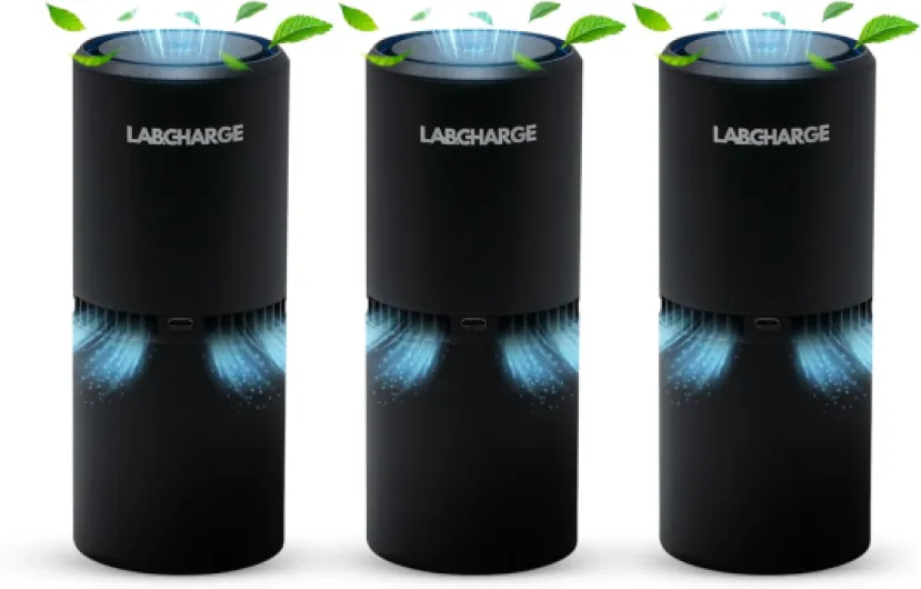 Small Ionic Air Purifier for Home & Bedroom – Silent HEPA Filter – Covers 250 Sq Ft - Free Cleaner for Pets, Hair, Smoke, Dust, Odors & Dander – Compact & Black Design - Pack of 3