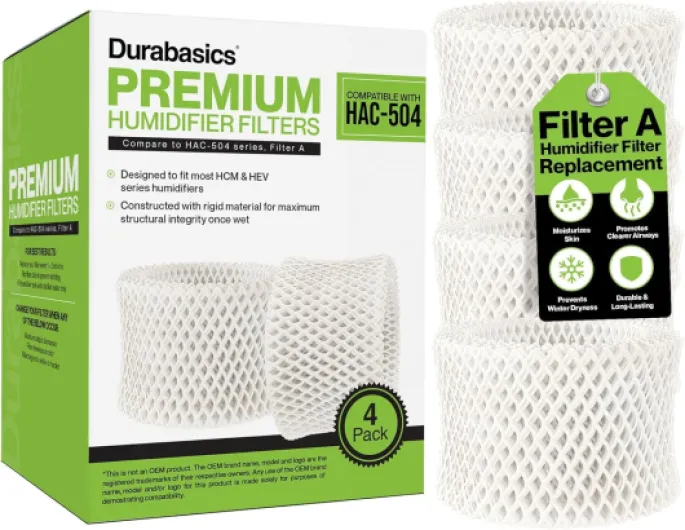 4 Pack of Premium Humidifier Filters Compatible with Honeywell Humidifier Filters HAC-504, HAC-504AW & Honeywell Filter A - Replacement for HCM 350 Filters & Cool Mist Humidifiers 4 Pack - Standard White