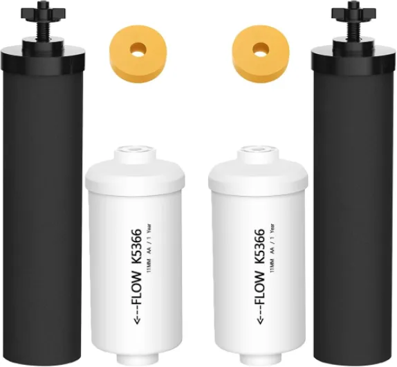 Gravity Water Filters for Berkey Water Filter Replacement, Replacement for BB9-2® Black Filter & for PF-2® Fluoride Filters Combo Packs, Compatible with Berkey® Gravity Water Filter System, (NSF 42) Combo Water Filter 4 Pack