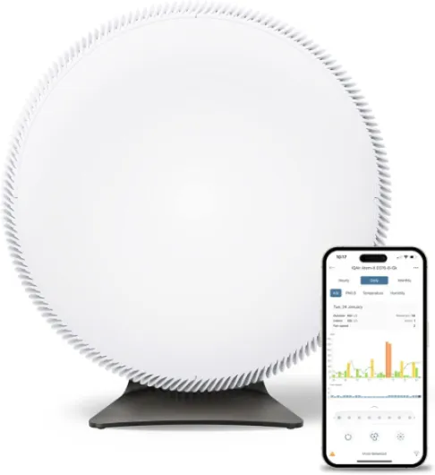 Atem X Smart Air Purifier for Large Room up to 1650 sq - ft., WiFi App Control, HyperHEPA Filters Wildfire Smoke, Viruses, Bacteria, Allergies, Asthma Triggers, Mold, Made in Germany 6 - Atem X 1 Pack