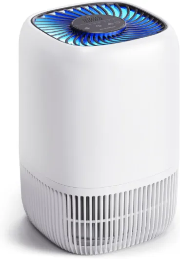 Air Purifiers for Home with H13 True HEPA Filter Up to 1076 Ft² for Pet Hair, Odors, Pollen, Smoke, Compact Air Cleaner with 3 Speeds, Timer, Aroma Quiet 360°Intake Filter, White