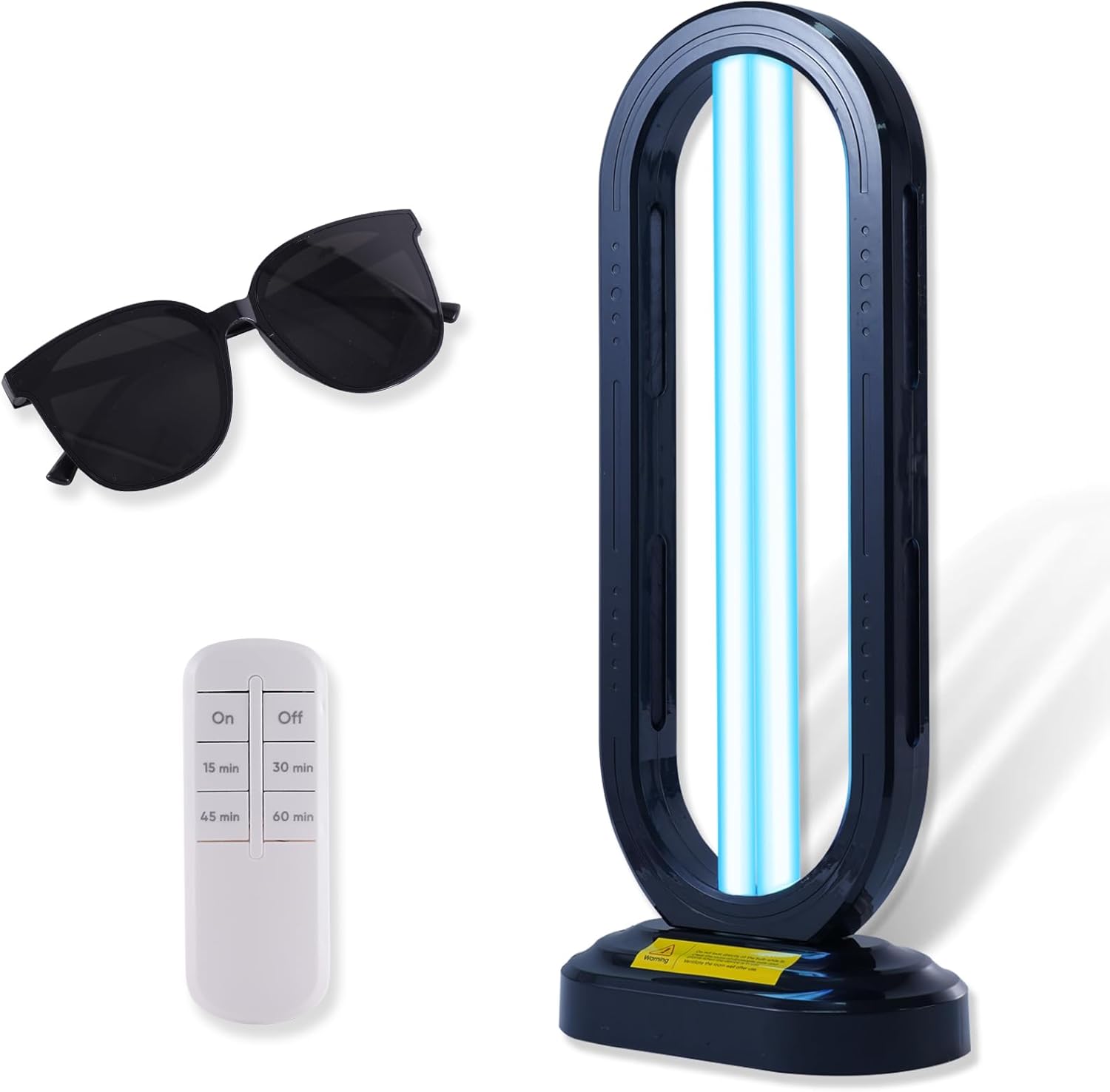 UV Light Sanitizer with Ozone,UVC Lamp with Remote Control,Ultraviolet Light Sanitizer for Whole Home,Room & Kitchen,15/30/45/60 Minutes Timer