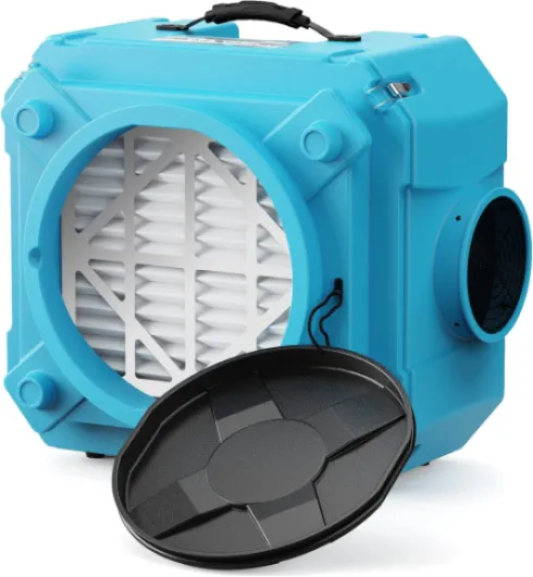 Air Scrubber with 3 Stage Filtration, Stackable Negative Air Machine for Industrial and Commercial Use, Heavy Duty Air Cleaner with MERV-10 Filter, HEPA/Activated carbon Filter, Blue HEPA 550