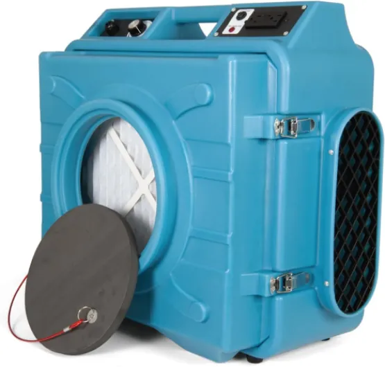 HEPA Air Scrubber with GFCI Outlets for Daisy Chain - 1/4 HP, 675 CFM, 2.2A - Water Damage Restoration, Grow Rooms - PA-600-HAS - Blue