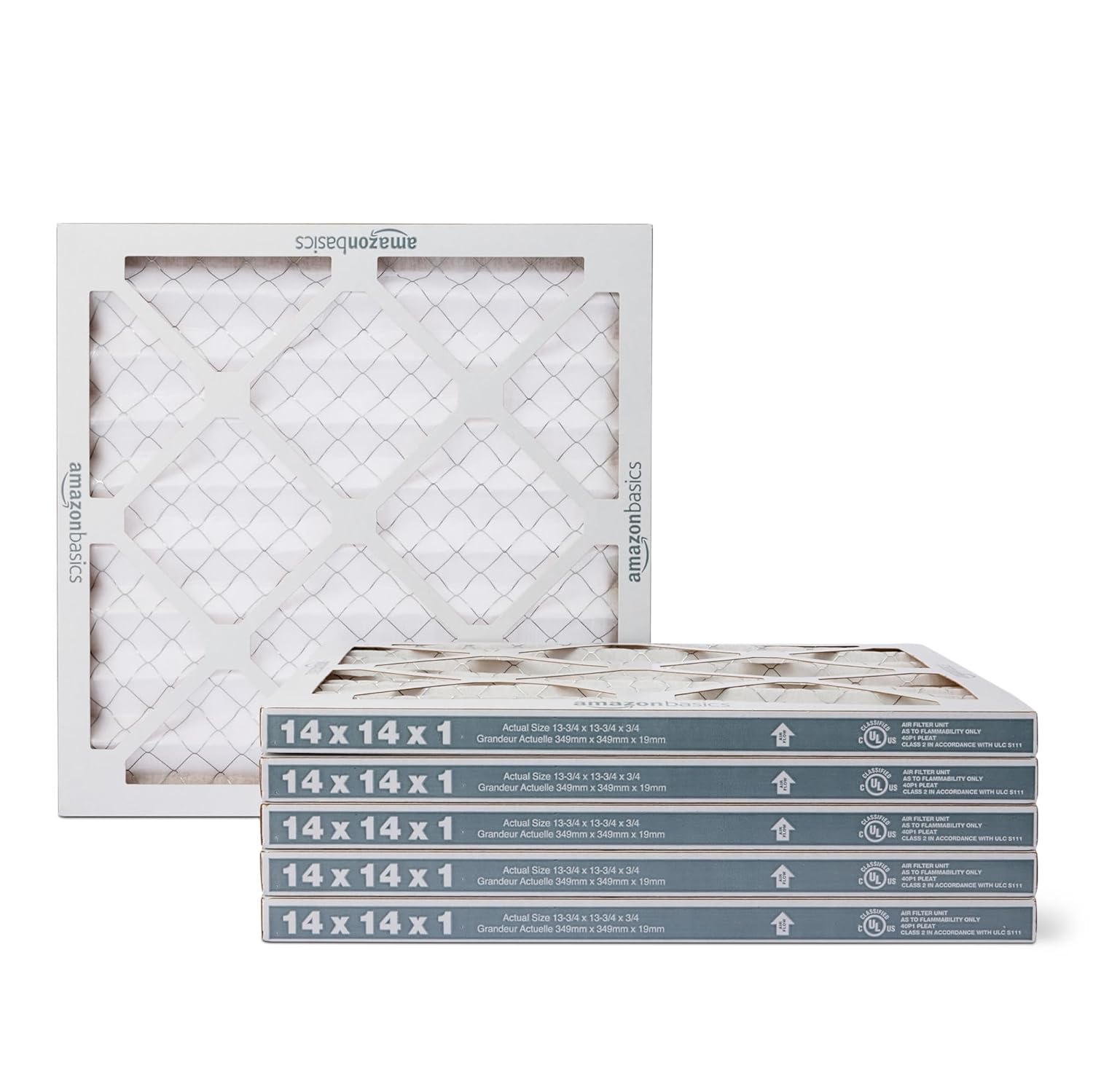 Merv 5 AC Furnace Air Filter 14x14x1 inches, Pack of 6 (Actual size: 13.75" x 13.75" x 0.75") 14x14x1 Merv 5