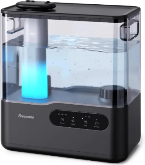 5L Humidifiers for Bedroom Large Room, 36H Top Fill Cool Mist Humidifier with Essential Oil Tray, 7-Color Mood Light, Timer, Quiet Ultrasonic Humidifier for Home, Baby Nursery, Plants