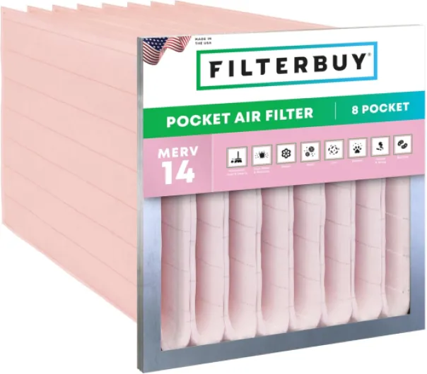 24x24x22 8-Pocket Air Filter MERV 14 HVAC Replacement (1-Pack)
