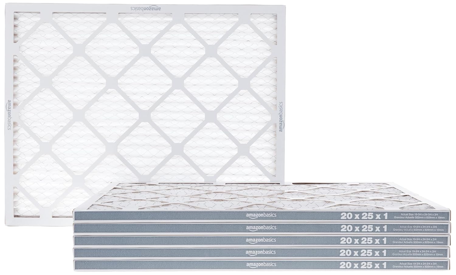 20x25x1 Air Filter 6 Pack, MERV 8 AC Furnace Filters (Actual Size: 19.75" x 24.75" x 0.75") 20x25x1 Merv 8