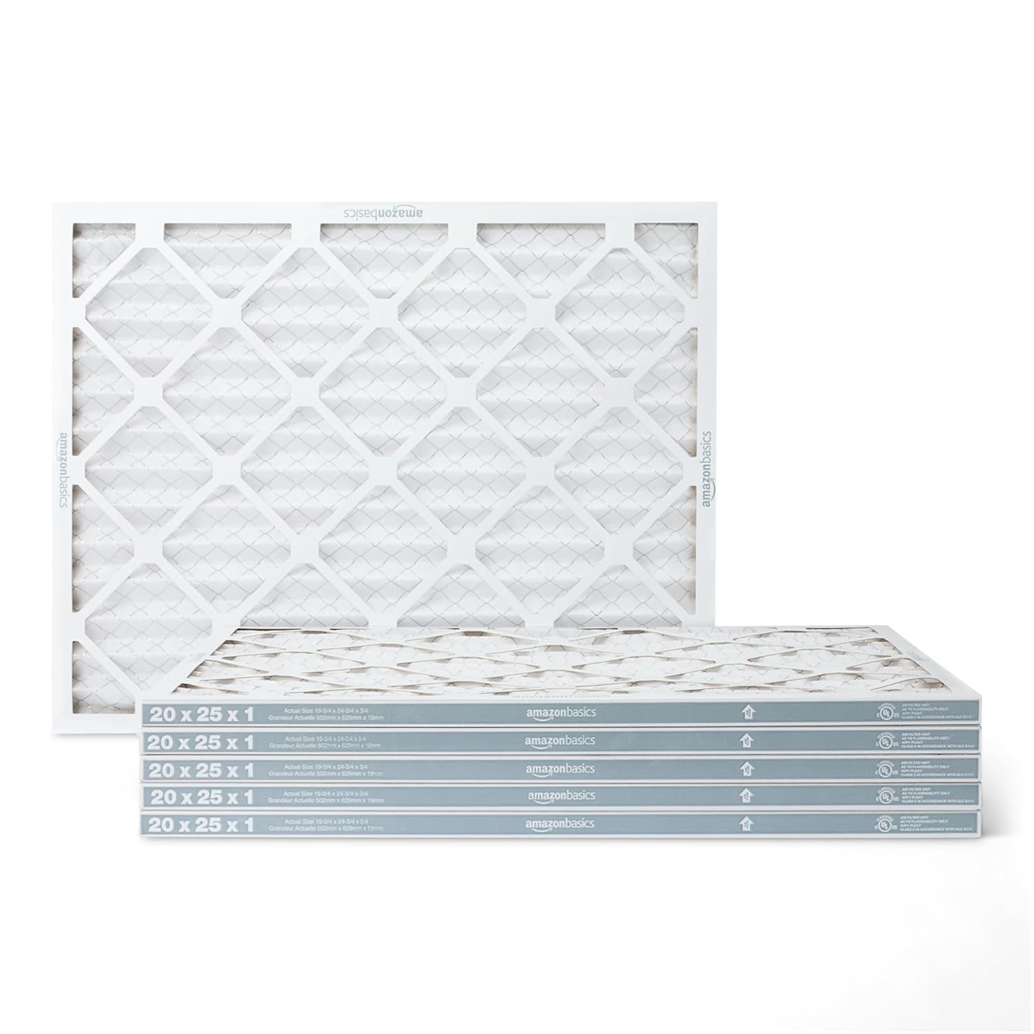 Merv 5 AC Furnace Air Filter 20x25x1 inches, Pack of 6 (Actual size: 19.75" x 24.75" x 0.75") 20x25x1 Merv 5