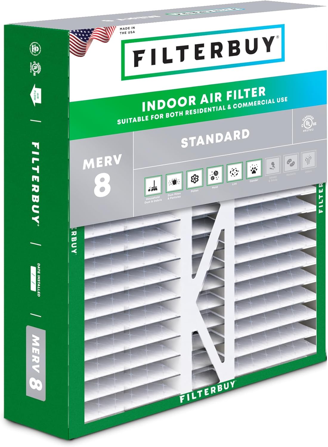 20x20x5 Air Filter MERV 8 Essential Dust & Allergy Defense (1-Pack), Pleated HVAC AC Furnace Filters for Honeywell FC100A1011, Lennox X0585, and More (Actual Size: 19.63 x 19.88 x 4.38) 20x20x5 (Actual: 19.63 x 19.88 x 4.38)