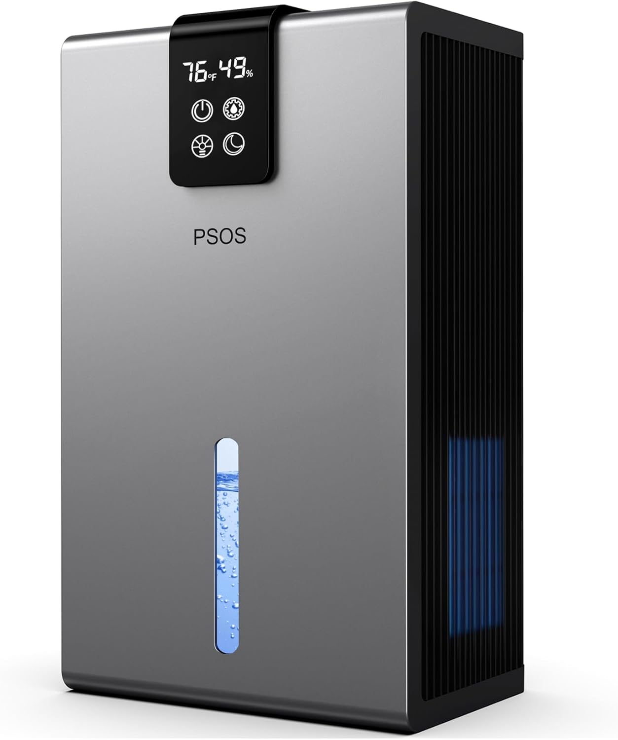 Dehumidifier, Dehumidifiers for Home, 98 OZ Water Tank, (1000 sq.ft) Quiet Dehumidifier for Basement Bedroom Bathroom with Humidity Display, Auto Shut Off, Relaxing 7 Color Ambient Light(Gray)