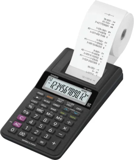 HR-10RC Mini Desktop Printing Calculator - Portable - 12-Digit Display - One-Color Printer - Tax & Currency - Ideal for Taxes, Bookkeeping & Accounting Tasks
