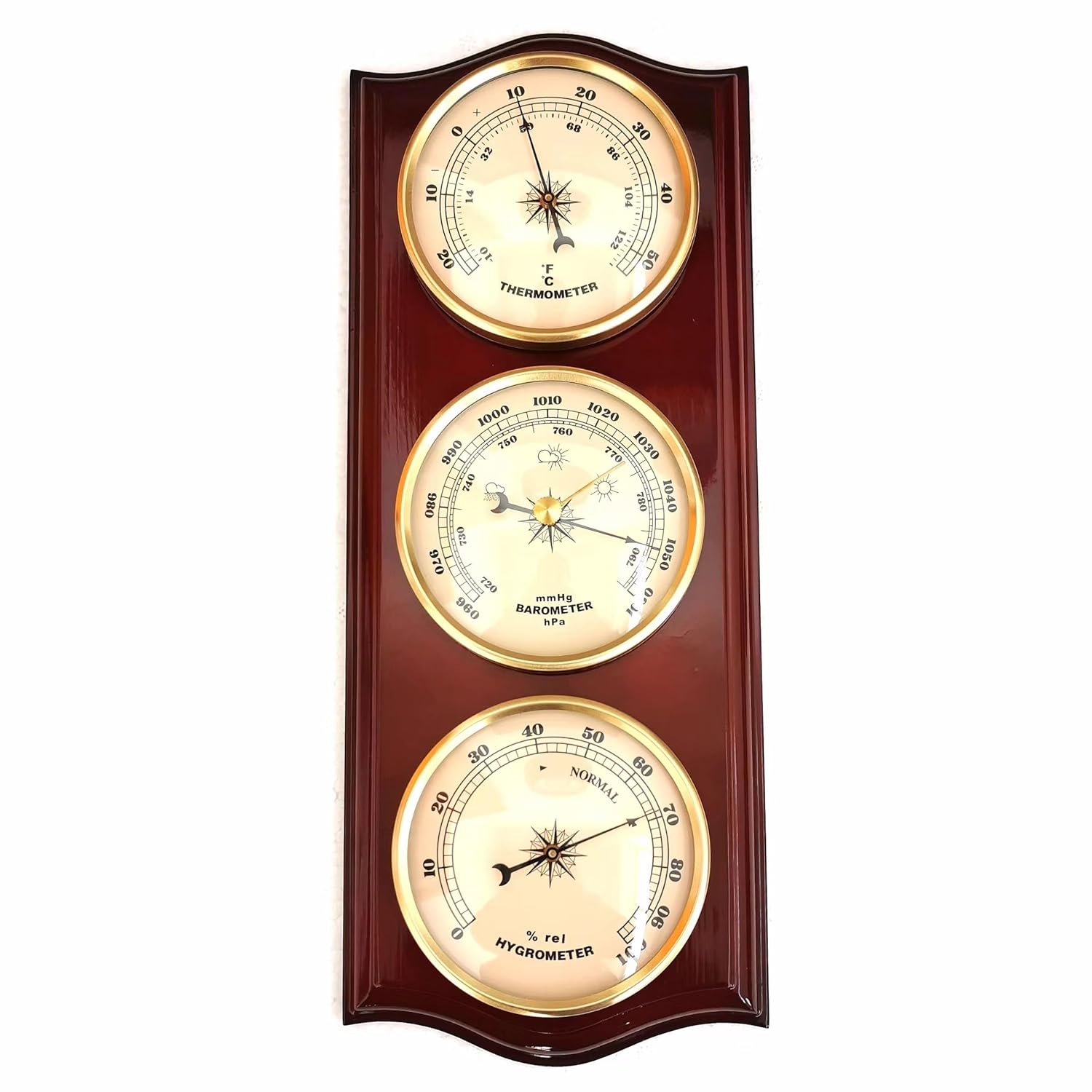 Classic Analog Weather Station-Home Barometers-Indoor Barometer-Barometer Hygrometer Thermometer-Traditional Weather Indicators-Home Decor