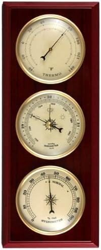 YG315 Cherry Finish Dial Traditional Weather Station