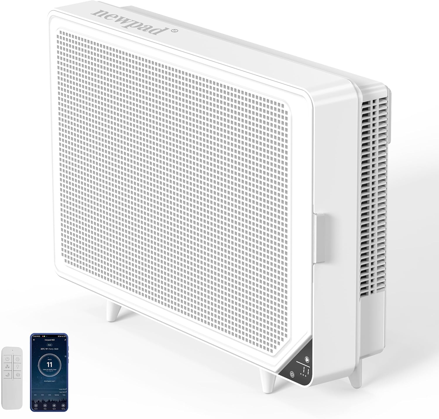 Air Purifiers for Home Dust Pollen Pets Hair in Bedroom, Wall Mounted HEPA Air Purifier for Home Large Room Covers Up to 1345 sq.ft, Sleep Mode, Auto Mode, WiFi/Remote Control, Timer White