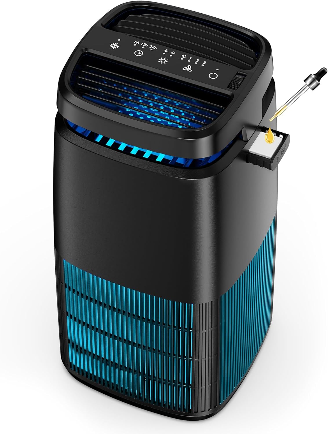 4-in-1 Air Purifiers for Home, Air Ionizer Negative Ion Generator, H13 HEPA Filter, UV, Covers 1250 Ft² 99.97% Removal Rate for Pollen Smoke Pet Dander Air Cleaner for Bedroom, MJ002H, Black A-Black Medium