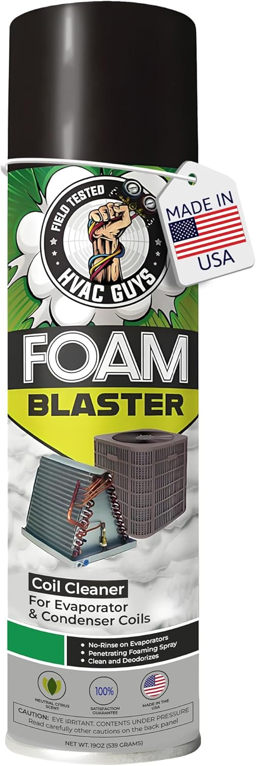 Foam Blaster AC Coil Cleaner for AC Unit - No Rinse Formula for Evaporators & Condensers - Neutral Citrus Scent 18 Fl Oz (Pack of 1)