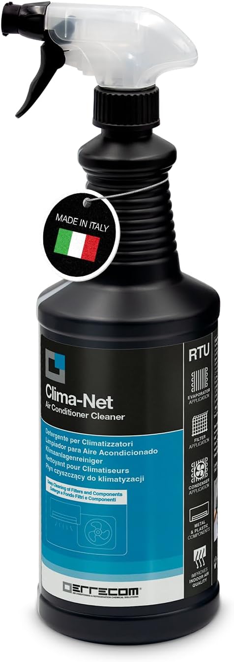 Clima-Net, Air Conditioner Cleaner for A/C Filters, Coils and Outdoor Units, 34 fl oz Bottle (1 L) Clima Net