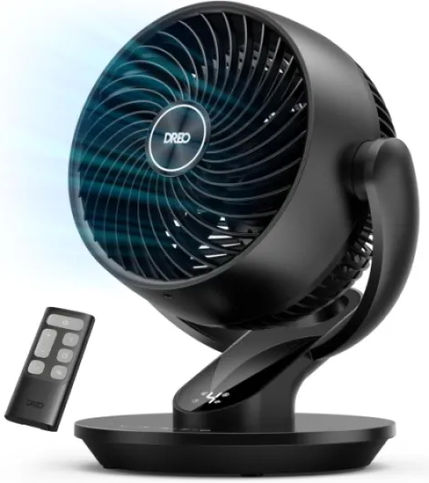 Fan for Bedroom, 13-Inch Oscillating Table Air Circulator Fan for Whole Room, 120° Tilt Adjustment, 28dB Ultra-Quiet, 70ft Powerful Airflow, 4 Speeds Desk Fans with Remote for Home, Office Standard Black