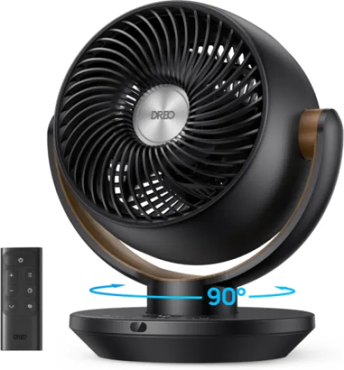 Fan for Bedroom, Desk Air Circulator Fan with Remote, 11 Inch Table Fans for Whole Room, 60ft Powerful Airflow, 120° Vertical Manual +90° Oscillating, 4 Speeds, 8H Timer, Quiet Fan, Home Black