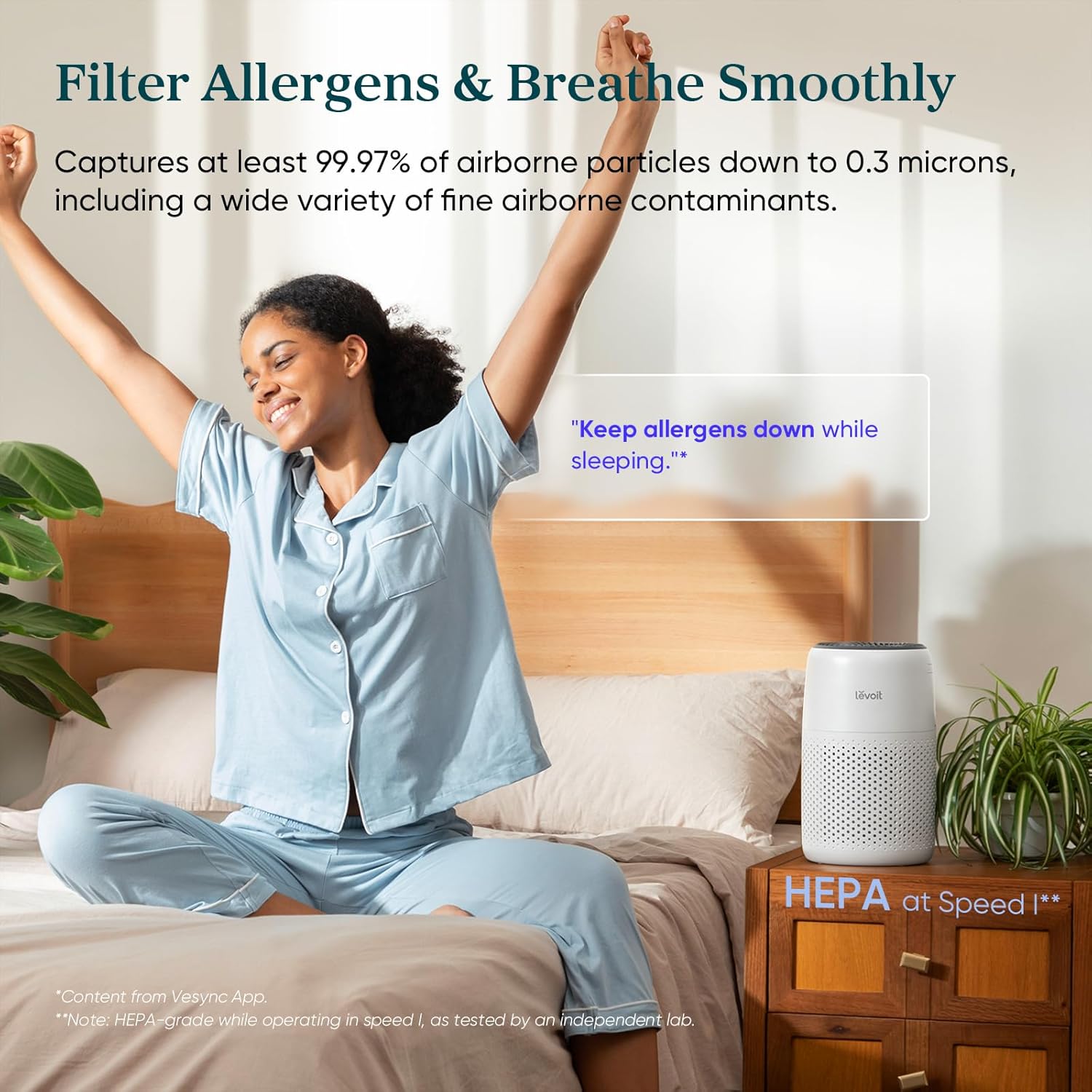 Air Purifiers for Bedroom Home Dorm, AHAM VERIFIED, 3-in-1 Filter Claener with Fragrance Sponge, Portable Filters Smoke, Allergens, Pet Dander, Odor, Dust, Office, Desktop, Core Mini-P, White White Core Mini