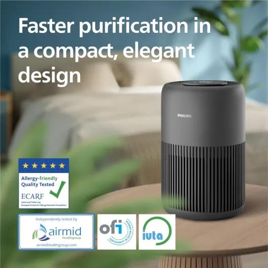 Air Purifier 900 Series, HEPA NanoProtect + Activated Carbon Filter, CADR 250 m³/h for 65 m² Allergy Sufferers, Quiet, Intelligent and Energy Efficient (AC0951/13) Black 2025 New version