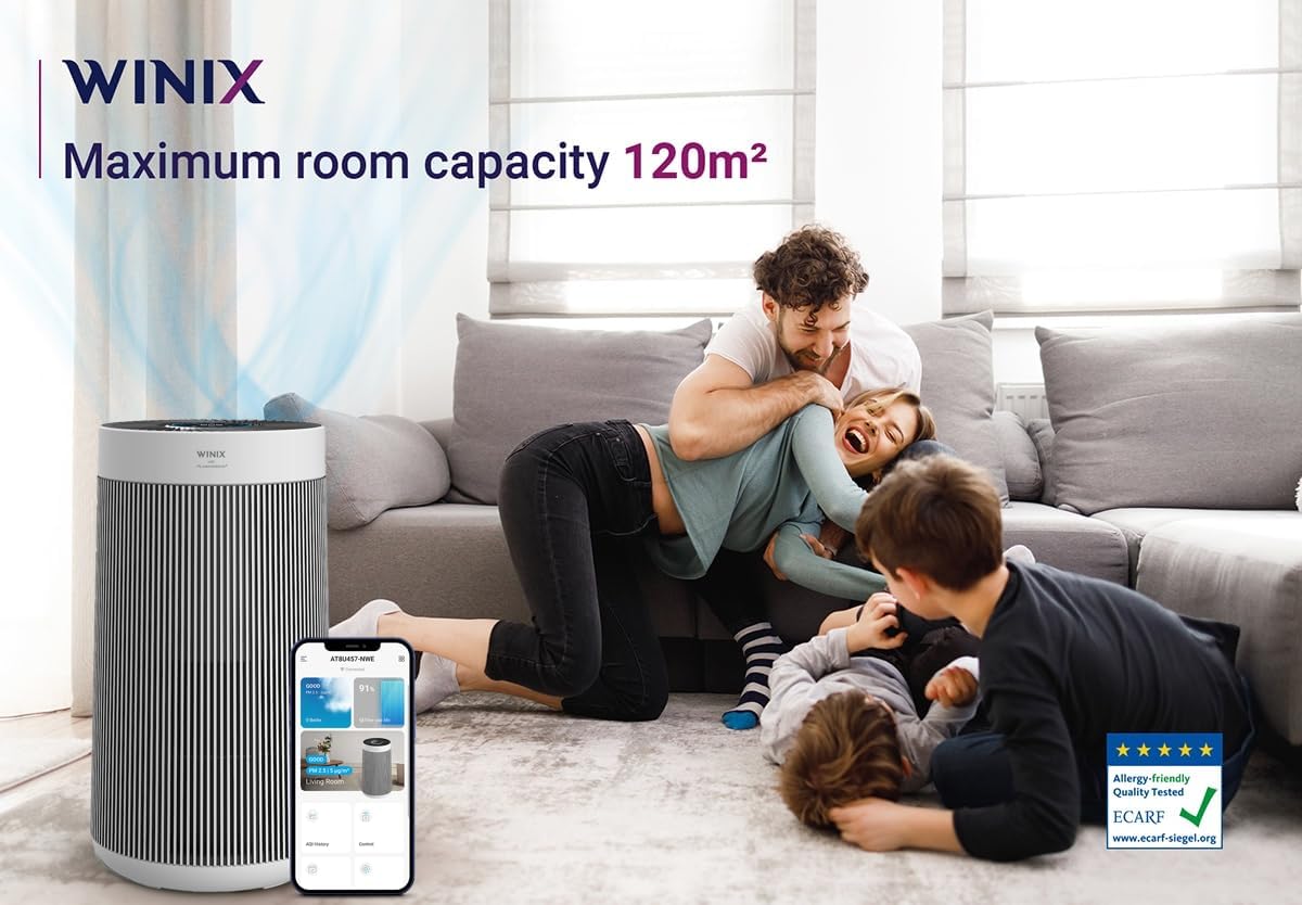 T800 Air Purifier for Bedroom Home, 120m², CADR 500 m³/h, HEPA & Carbon Filter removes 99.999% Allergies, Pollen, Dust, Smoke, Air Cleaner with Smart App & Alexa