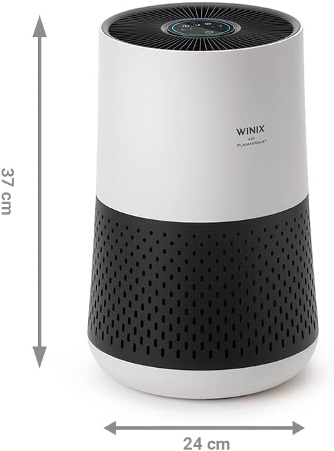 Compact Air Purifier for Bedroom Home, CADR 250 m³/h, 50m², HEPA & Carbon Filter removes Allergies, Pollen, Dust, Smoke, Air Cleaner with Air Quality Sensor, Sleep Mode