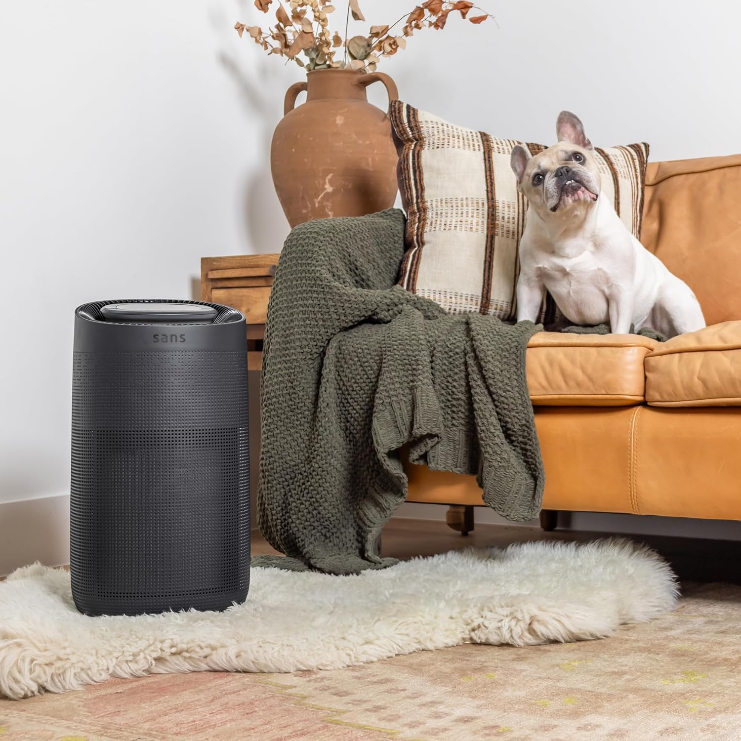 Sans HEPA 13 Air Purifier - Black - 1560ft² Ultra-Quiet Home Air Purifier, Pre-Filter, Activated Carbon, UV-C Light, Protect from Odors, Smoke, Pollutants, Allergens, Dust, Dander, Harmful Chemicals Midnight