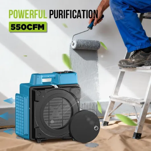 HEPA Air Purifier & Scrubber for Home Commercial & Industrial Use 4-Stage Carbon Filter for Odor Elimination Dust Allergy Negative Air (X-2480)