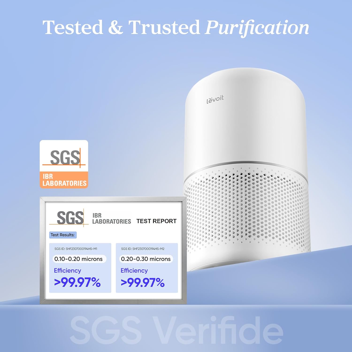 Air Purifier for Bedroom Home, 80m², CADR 187 m³/h, Ultra Efficient HEPA and Quiet for Several Needs like Pet/Toxin/Mould, Removes 99.97% Pollen/Dust/Odour, Core 300, White Pure White