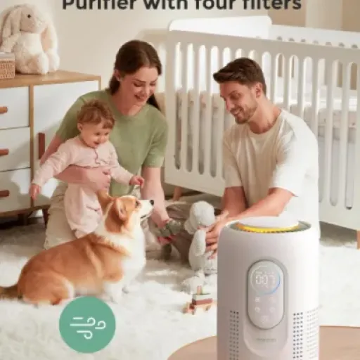 Momcozy Nursery Air Purifier Review: quiet little unit with one annoying question mark